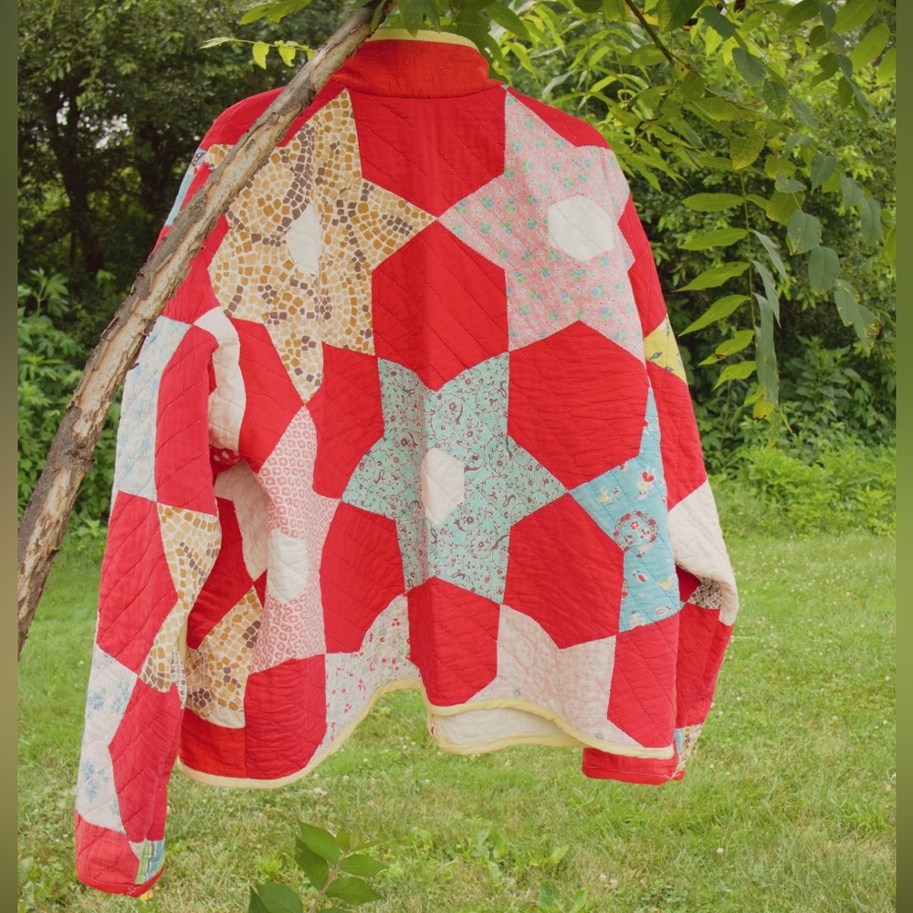 Colorful Patchwork Quilted Jacket - handmade